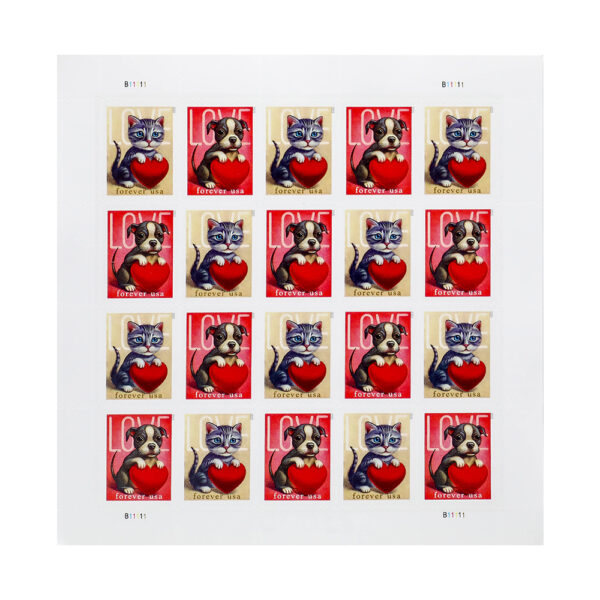 2023 First-Class Forever Stamps – Love: Kitten & Puppy - Image 3