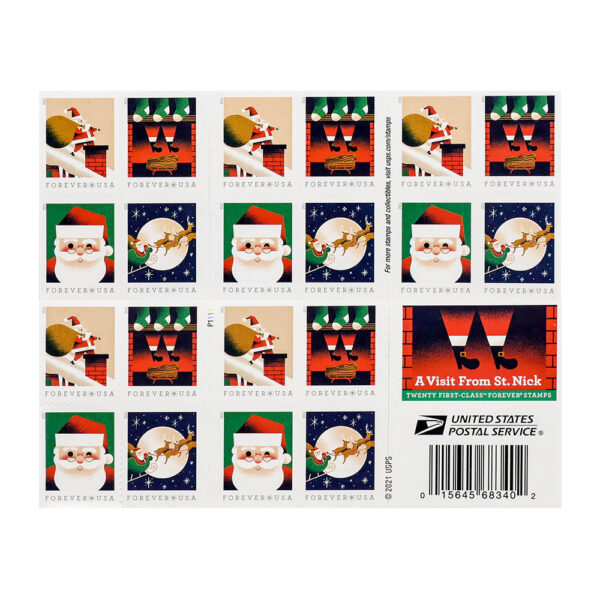 2020 US A Visit from St. Nick Forever Stamps - Image 3