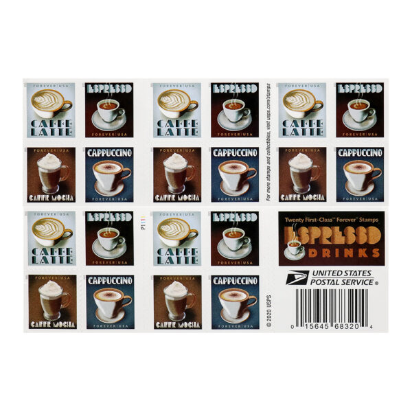 2021 U.S. Espresso Drinks Forever Postage Stamps - Image 5