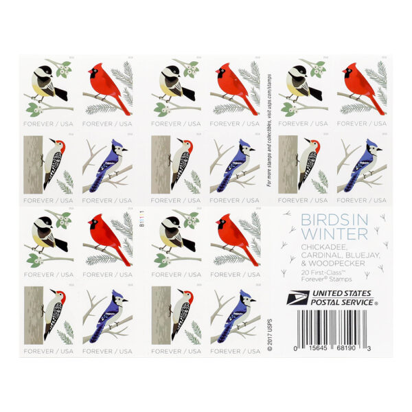 2018 US First-Class Forever Stamp – Birds in Winter - Image 3